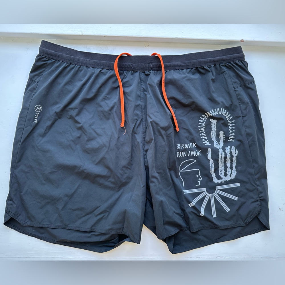 Roark Alta 7” Run Amok Shorts Ultra Lightweight Nylon Stretch Black Mens Size XL